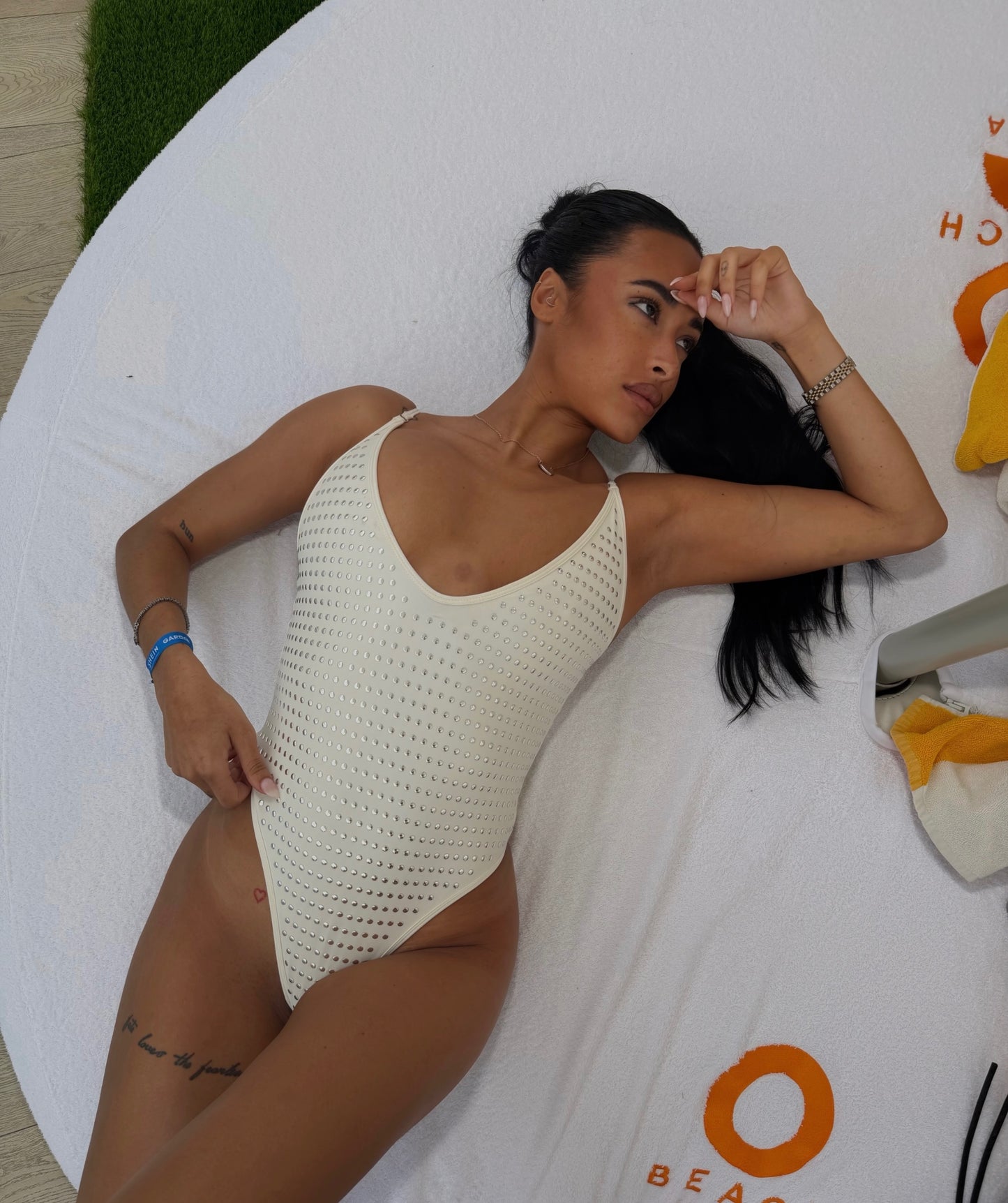 '95 Studded Plunge One-piece