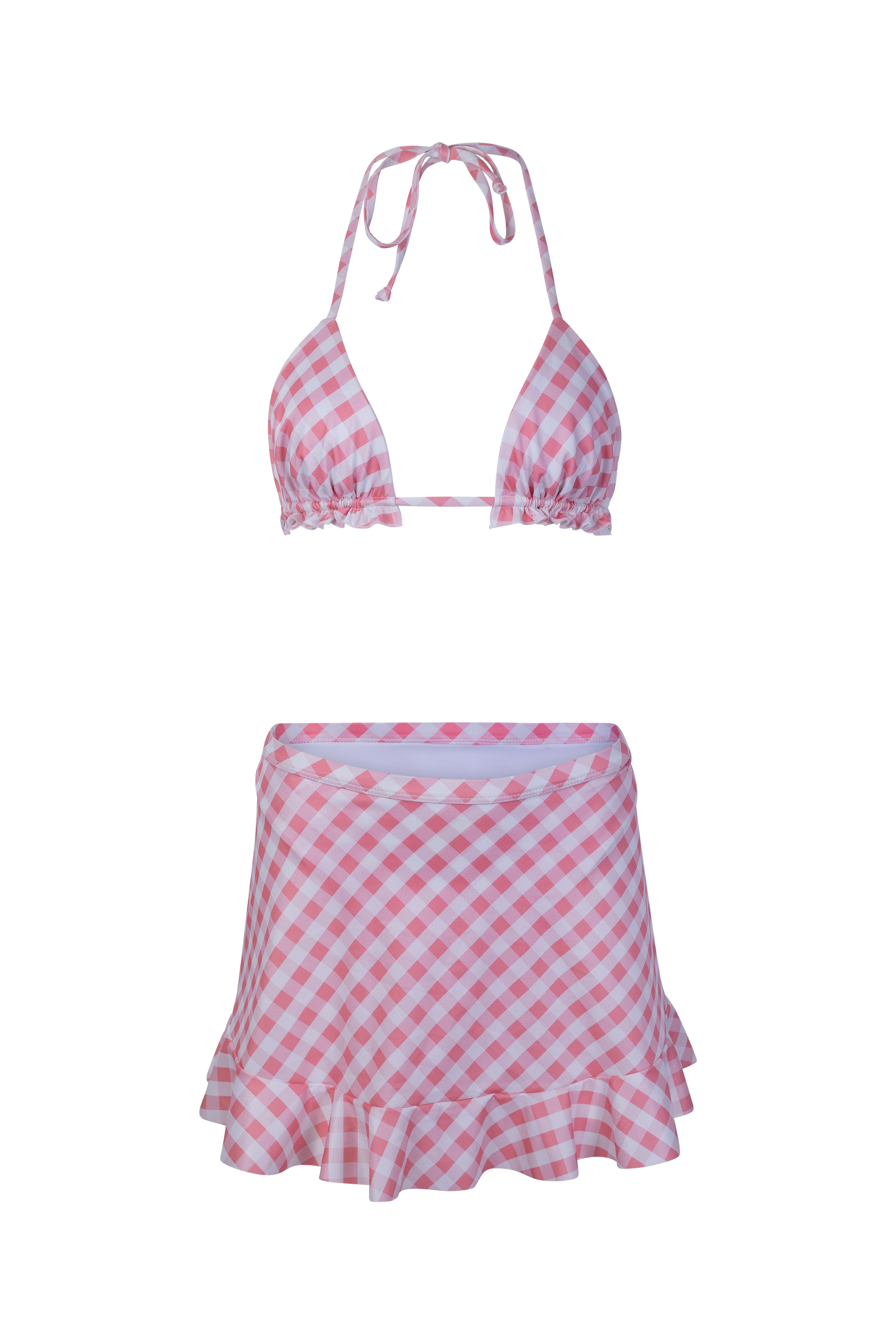 Daniella Gingham Swim Skirt Set | Sustainable Swimwear Co-ord